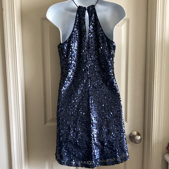 Express navy sequin dress XS - Picture 2 of 3